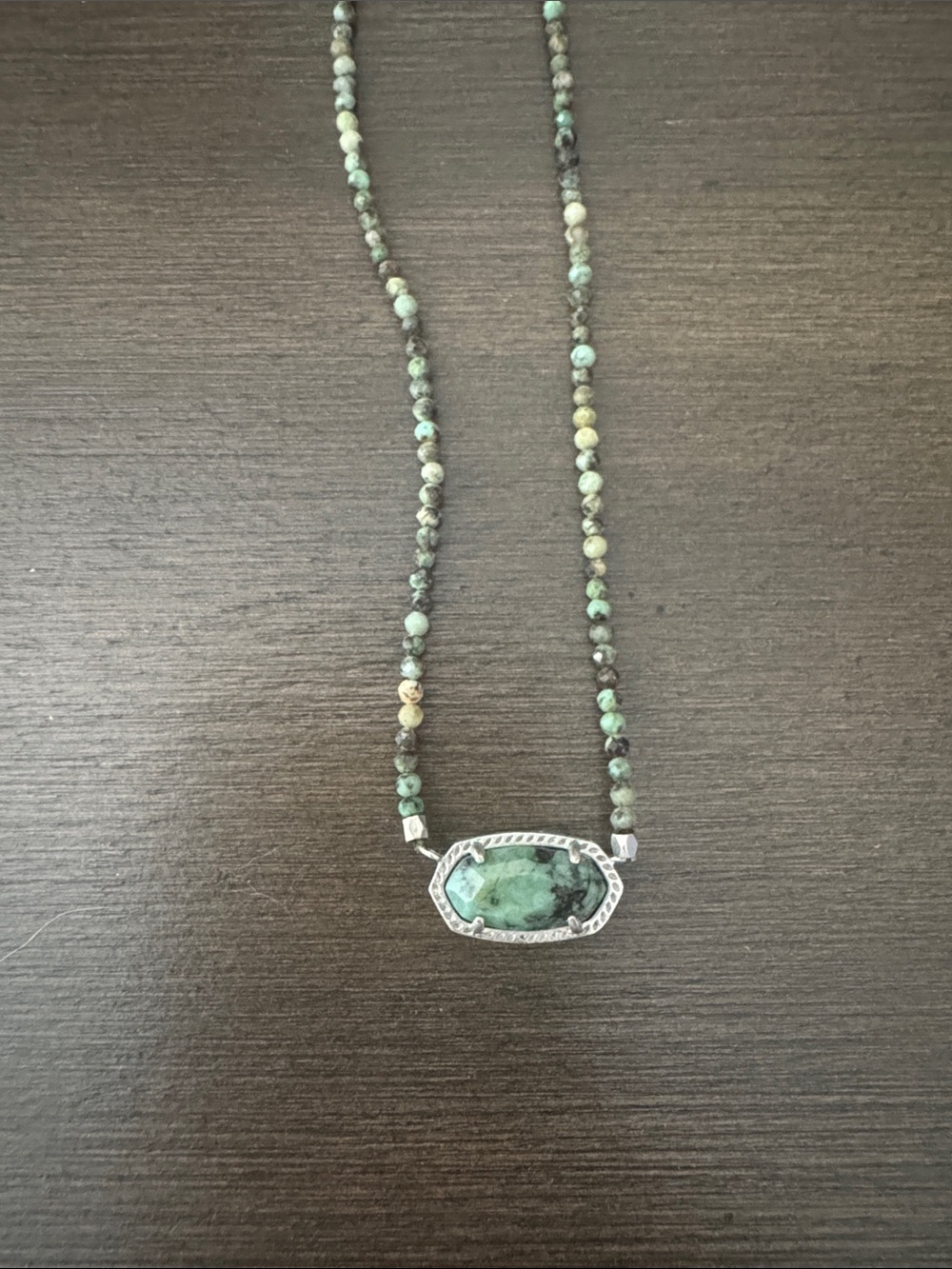 Kendra Scott Green Turquoise Beaded Pendant Necklace